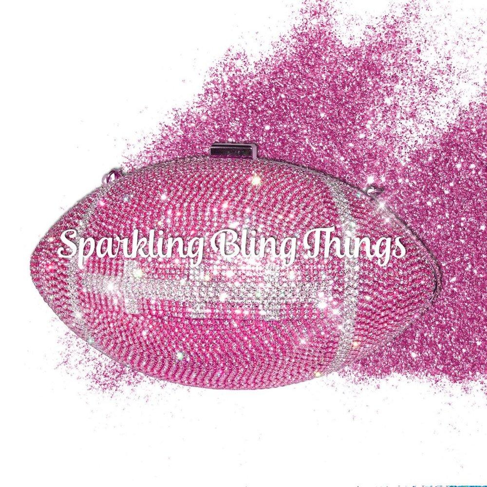 NWT Sparkling Bling Swarovski Crystal Football Clutch Purse Bag Super Bo… - Picture 8 of 17